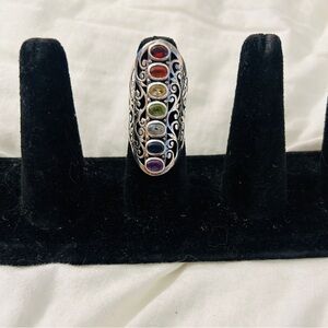 Elegant Multi-Color Gemstone Ring